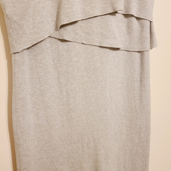 Ripe Maternity Wear | Light Gray Layered Knit Nursing Dress (Size XL) - Picture 9 of 16